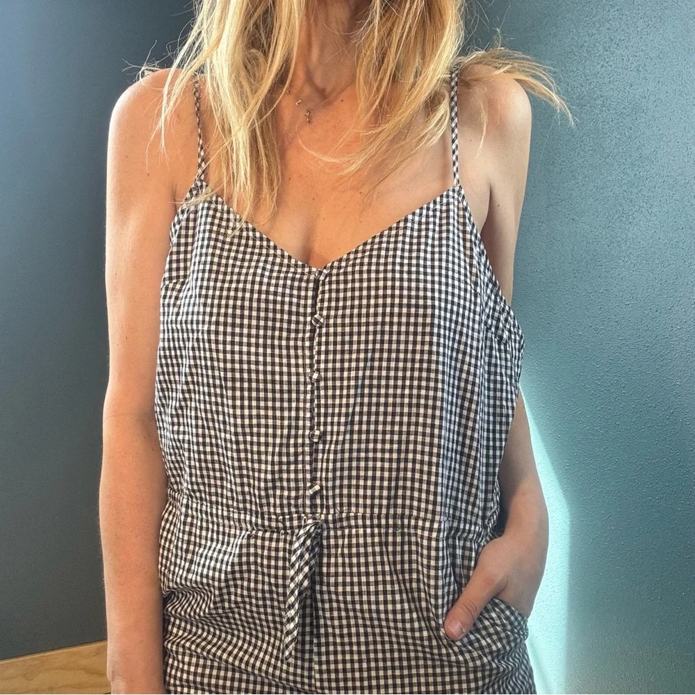 Black and White Checkered Jumpsuit size Large - Picture 5 of 11
